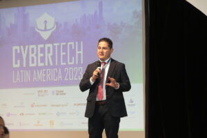 speaker on cybertech stage